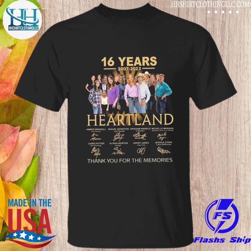 Heartland 16 years 2007 2023 thank you for the memories signatures shirt
