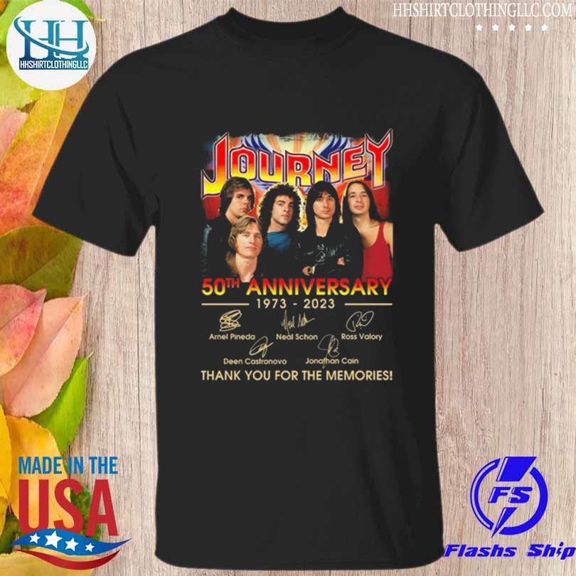 Journey 50th anniversary 1973 2023 thank you for the memories signatures shirt