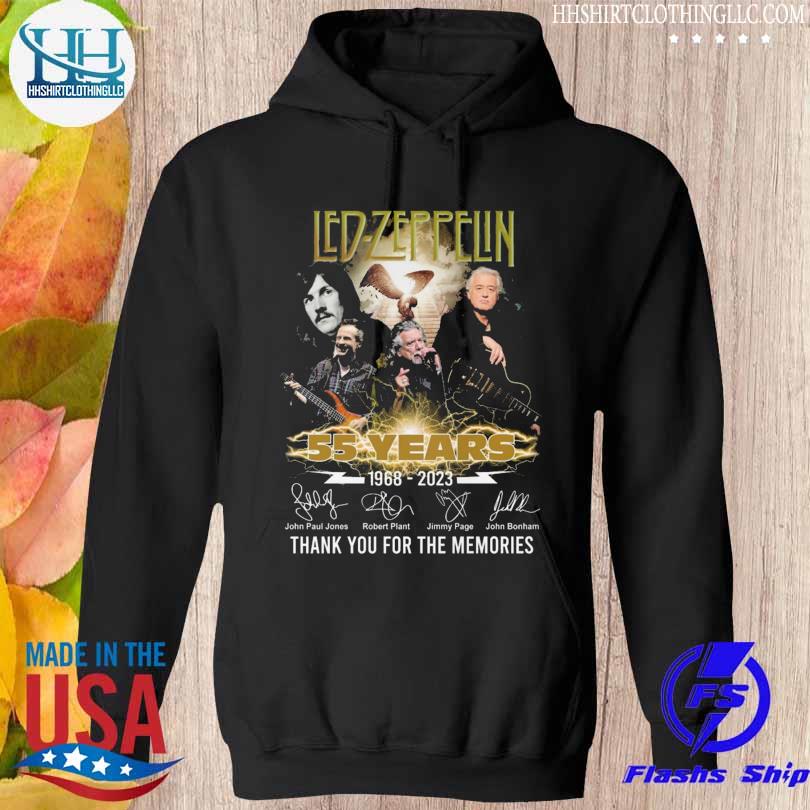 Led Zeppelin 55 years 1968 2023 thank you for the memories signatures Led Zeppelin s hoodie den
