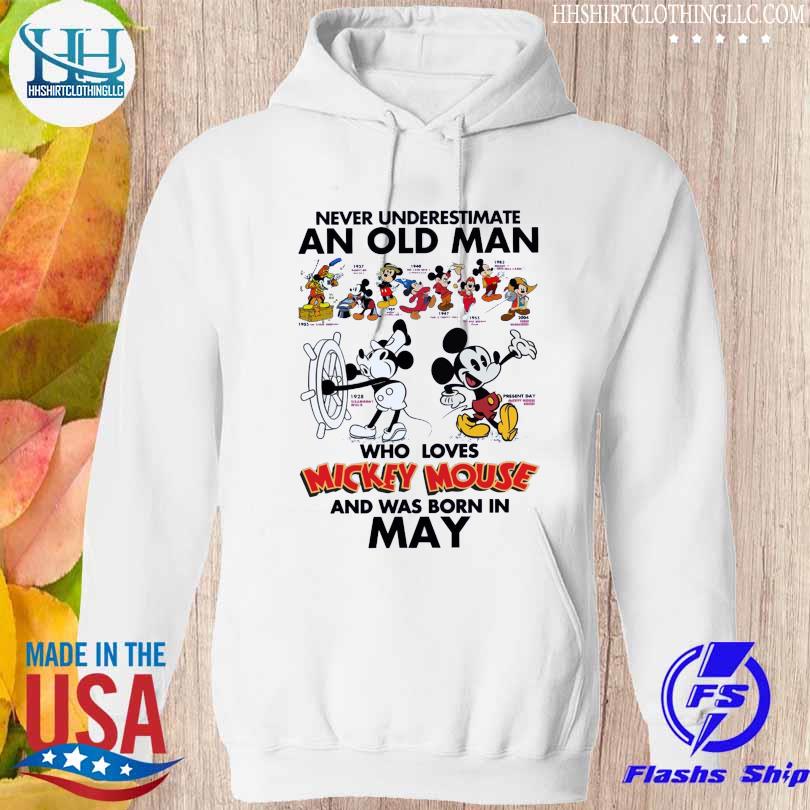 Never Underestimate an old Man who loves Mickey Mouse and was born on May 2023 s hoodie trang