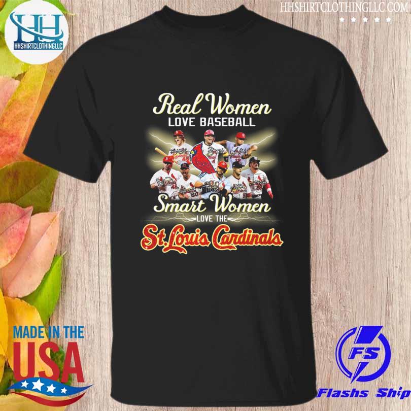 Real women love baseball smart women love the St Louis Cardinals 2023 shirt