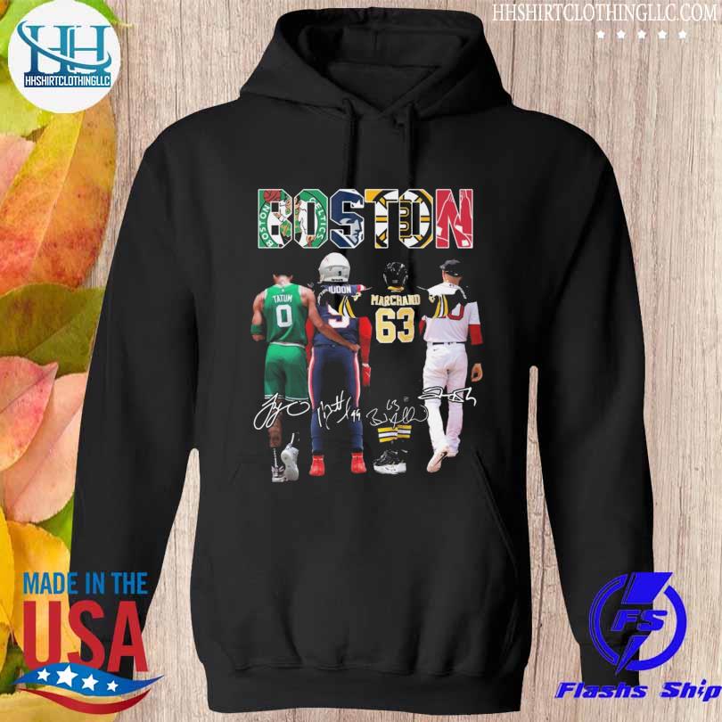 Tatum marchand boston celtics new england Patriots boston bruins and boston red sox signatures 2023 s hoodie den