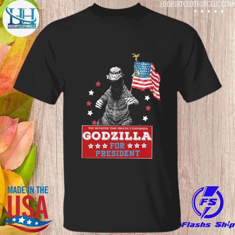 The monster time proudly endorses godzilla for president 2023 shirt
