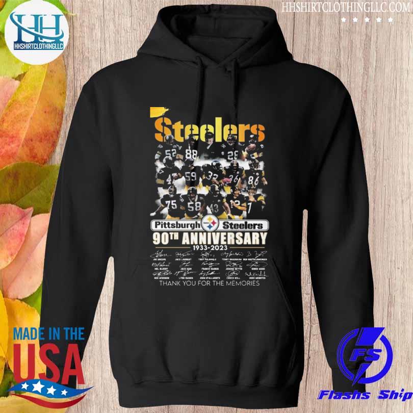 Pittsburgh steelers 90th anniversary 1933 2023 thank you for the memories signatures 2023 s hoodie den