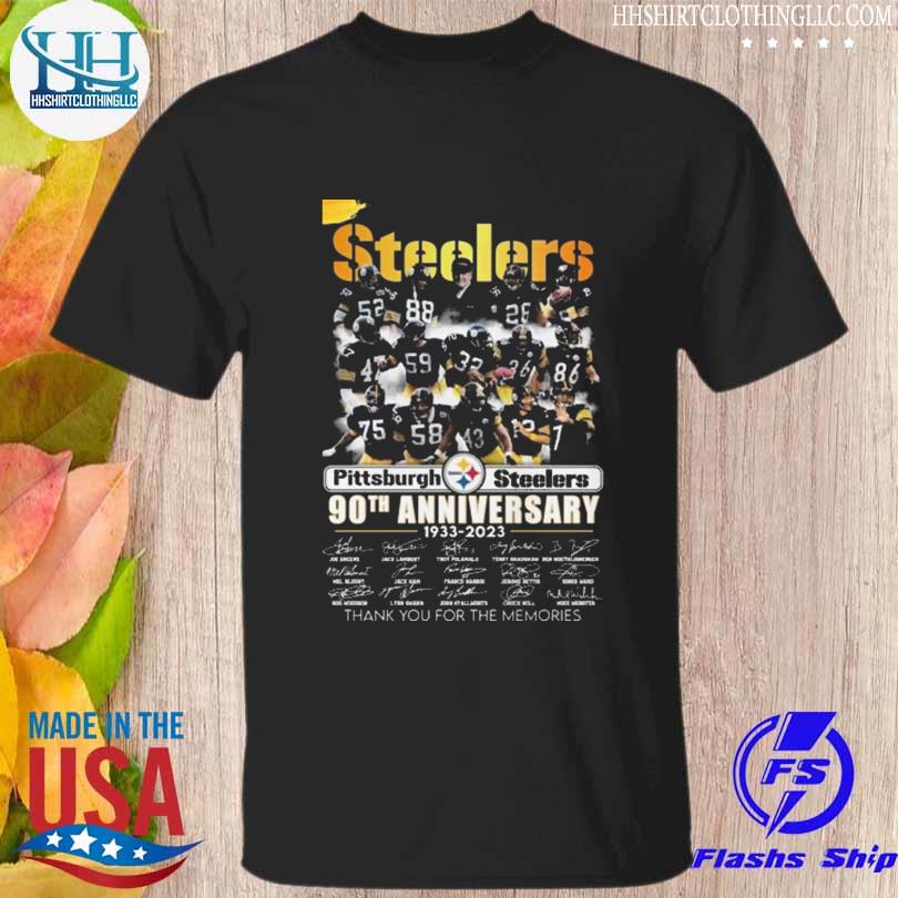 Pittsburgh steelers 90th anniversary 1933 2023 thank you for the memories signatures 2023 shirt