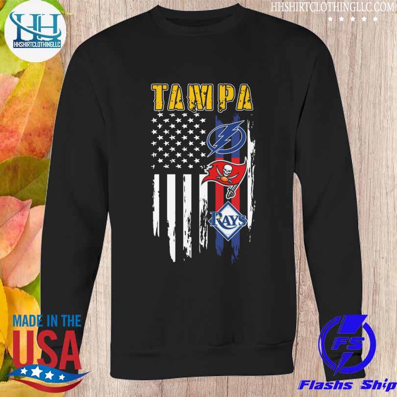 Funny tampa Bay Lightning Buccaneers Rays 4th July USA flag shirt