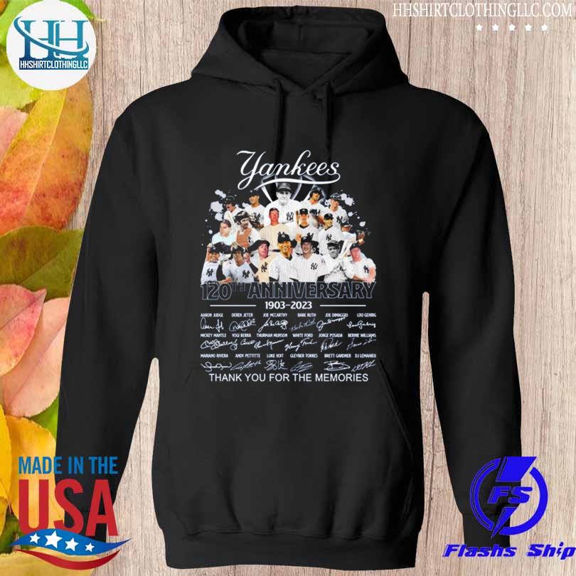 The new york yankees 120th anniversary 1903 2023 thank you for the memories  signatures Shirt, hoodie, sweater, long sleeve and tank top