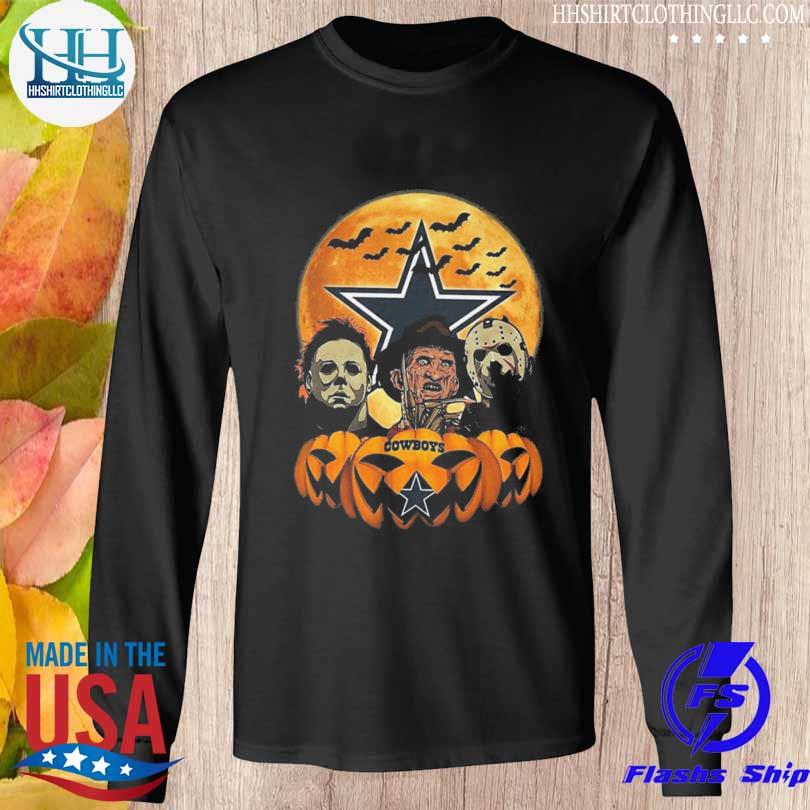 Dallas Cowboys Michael Myers and Freddy Krueger and Jason Voorhees Pumpkin  Halloween shirt