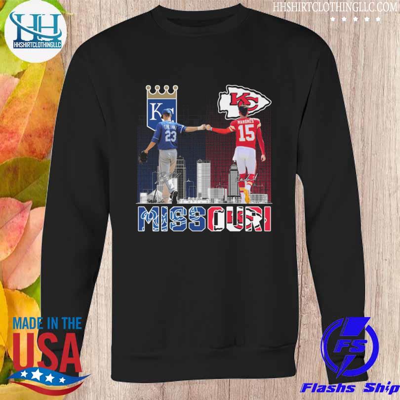 Missouri Kansas city Chiefs patrick mahomes and royals greinke skyline 2023  shirt - Limotees