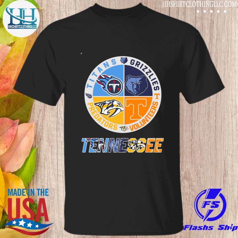 Tennessee Titans Memphis Grizzlies Nashville Predators Tennessee Volunteers  logo Tennessee city 2023 shirt, hoodie, sweater, long sleeve and tank top