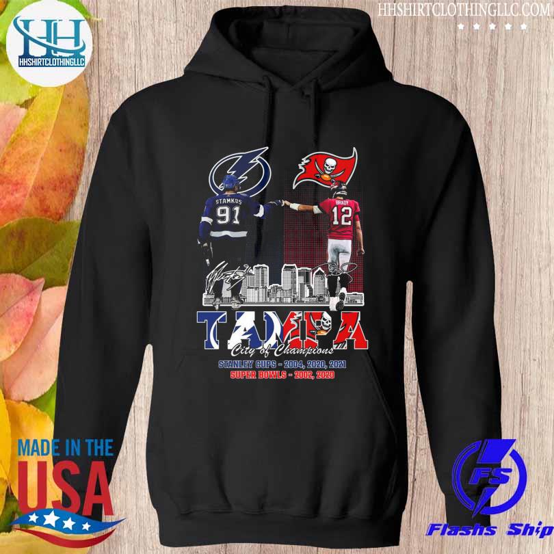 Tampa bay Buccaneers and Lightning Tampa City of champions Stanley Cup and Super  BOWL champions shirt, hoodie, sweater, long sleeve and tank top