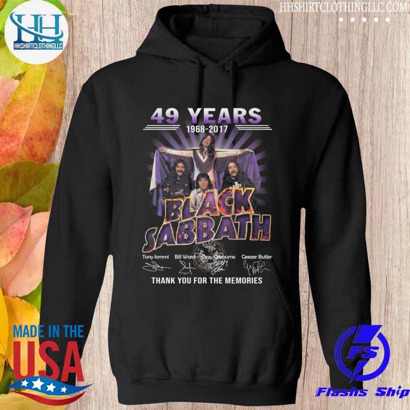 49 years 1968 2017 black sabbath thank you for the memories signatures s hoodie den