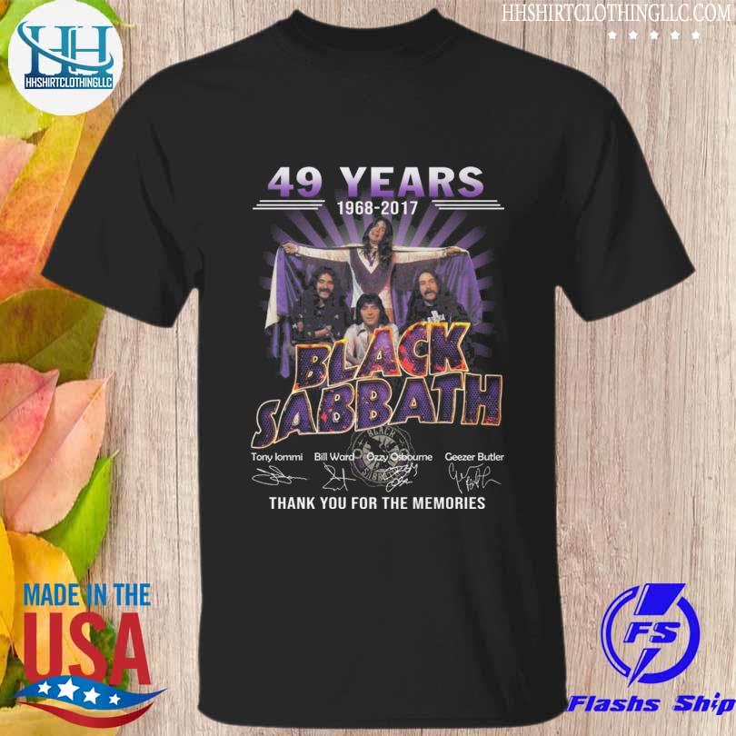 49 years 1968 2017 black sabbath thank you for the memories signatures shirt