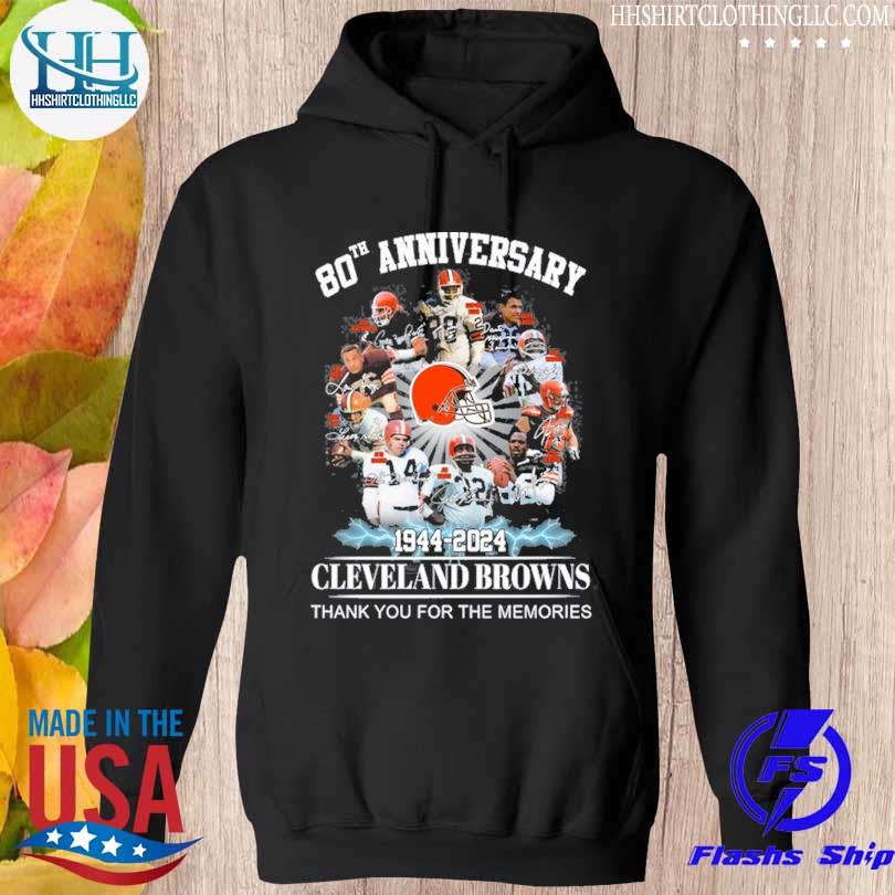 Cleveland Browns 75th anniversary 1946 2021 thank you for the memories  signatures shirt, hoodie, sweater, long sleeve and tank top