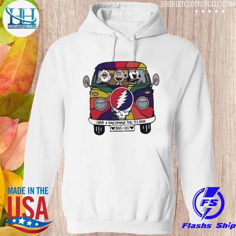 Funny grateful Dead and peanuts what a long strange trip it's been 1965 s hoodie trang