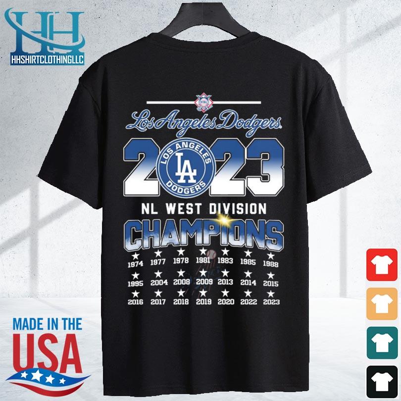 Official Nl west 2023 Division champions los angeles Dodgers T-shirt,  hoodie, tank top, sweater and long sleeve t-shirt