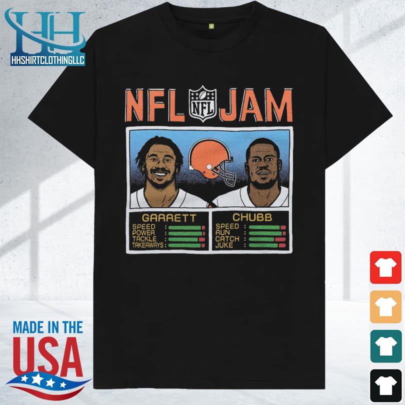 Myles Garrett & Nick Chubb Cleveland Browns Homage NFL Jam Tri-Blend  T-Shirt - Brown