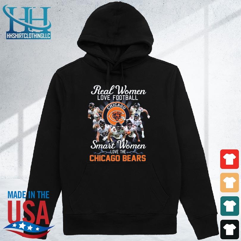 Real women love football smart women love the Chicago Bears heart diamond  t-shirt, hoodie, sweater, long sleeve and tank top