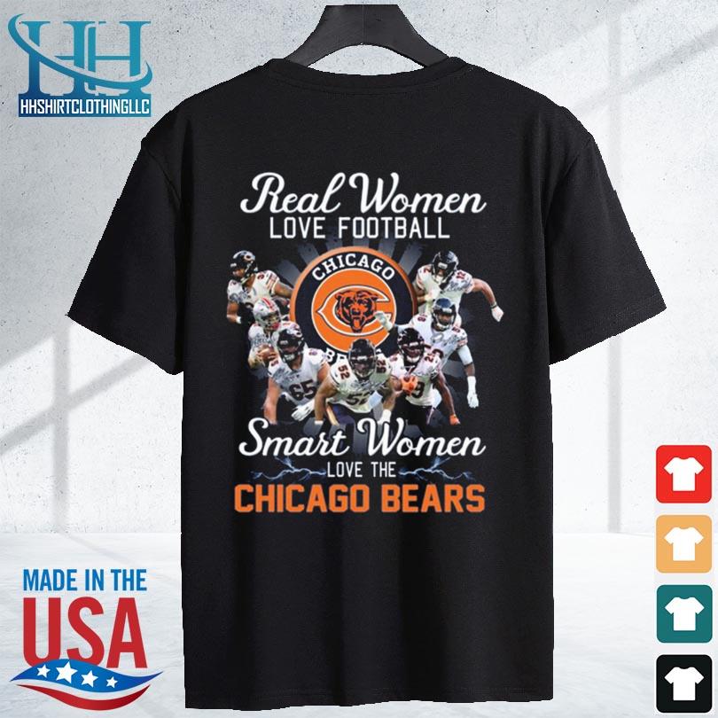 Real Women Love Football Smart Women Love The Chicago Bears Heart Diamonds  Shirt, hoodie, longsleeve, sweater