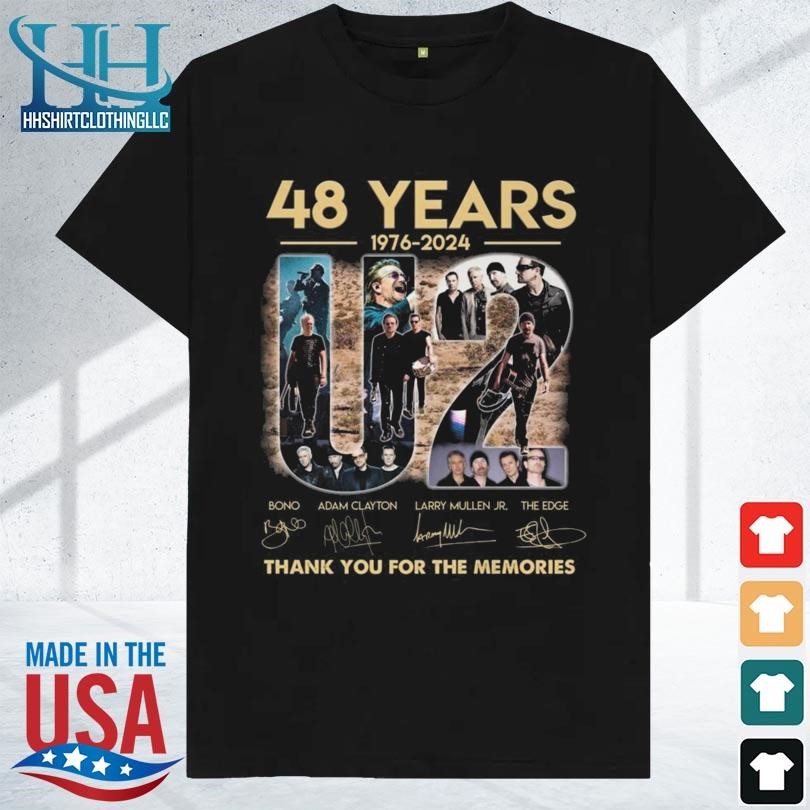 48 years 1976 2024 u2 signature thank you for the memories shirt