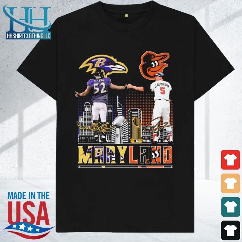 Baltimore Ravens Lewis Orioles Robinson Bullets Unselo T Shirt