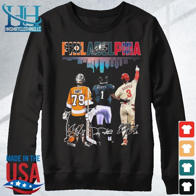 Bryce Harper and Jalen Hurts Philadelphia sport team, Phillies and Eagles  signatures shirt, hoodie, sweater, long sleeve and tank top