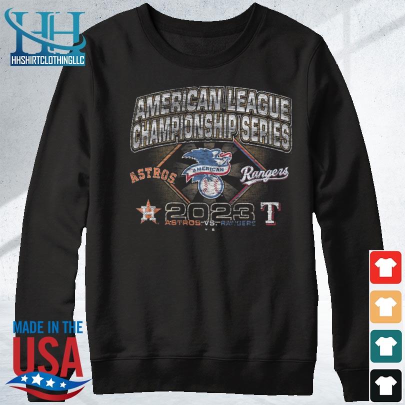 Men's Houston Astros vs. Texas Rangers '47 Black 2023 ALCS Matchup Franklin  T-Shirt