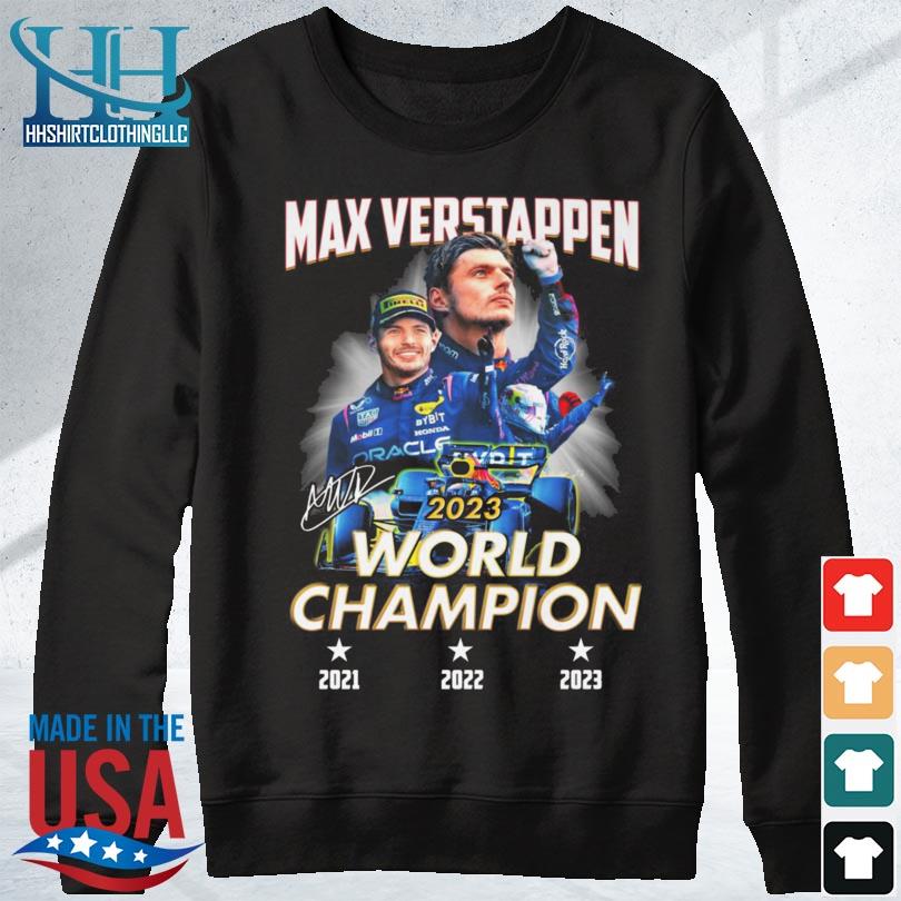 Max Verstappen 2021-2022-2023 World Champions Signatures Shirt