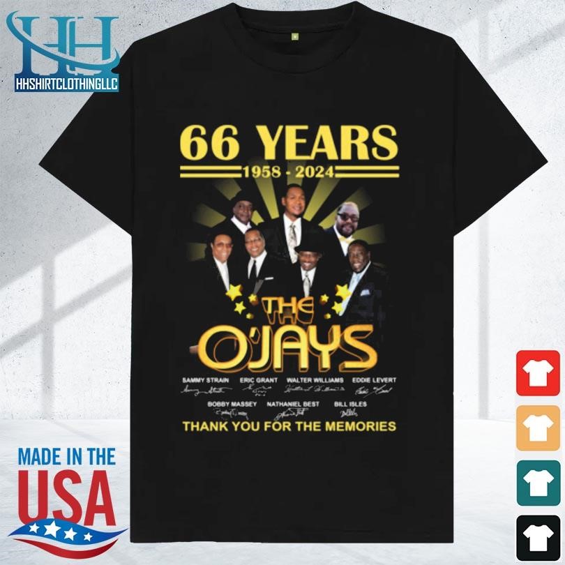 66 years 1958 2024 the o'jays thank you for the memories shirt