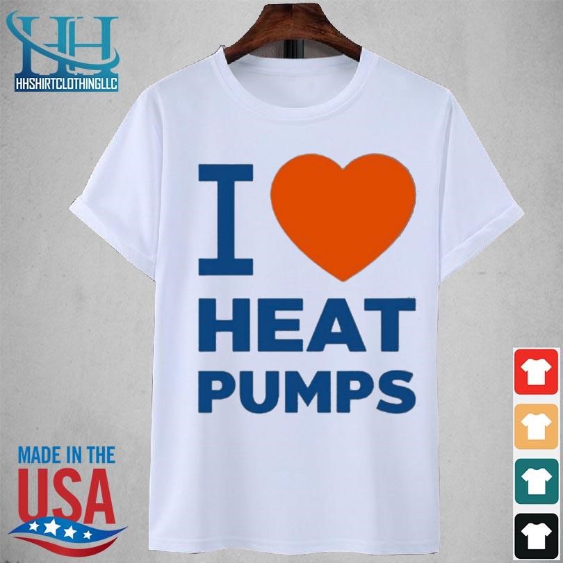 David eby wearing I love heat pumps 2023 shirt