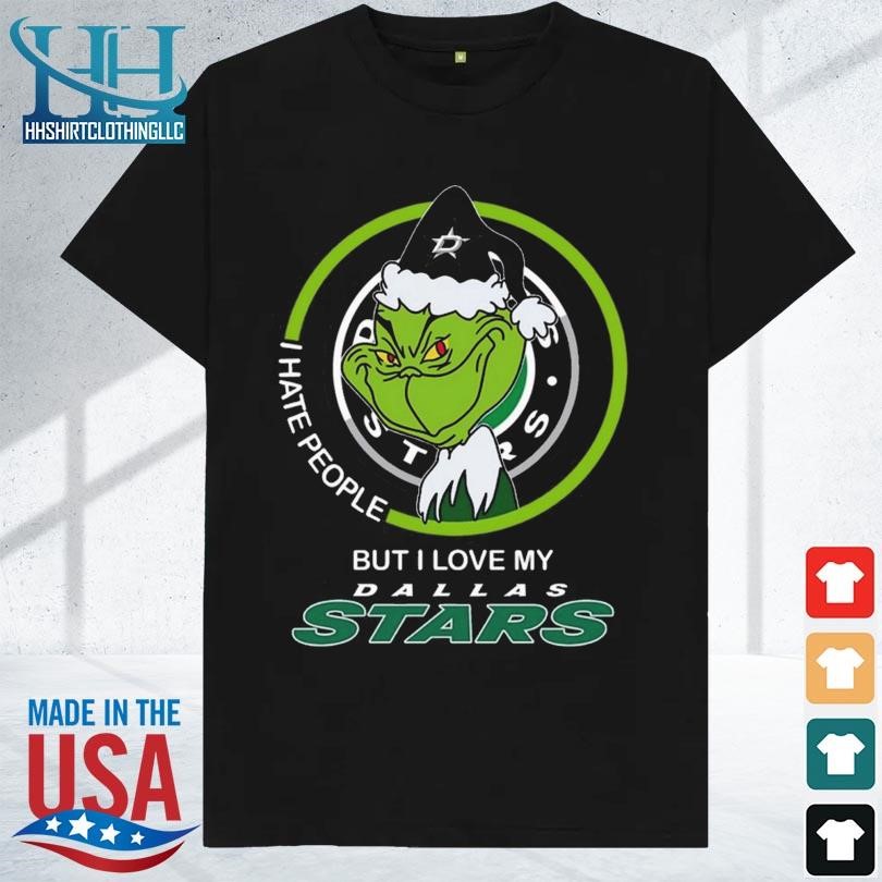 Grinch I hate people but I love my Dallas stars 2023 shirt