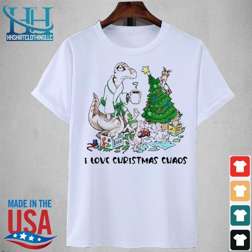 I love Christmas chaos dinosaur family 2023 shirt