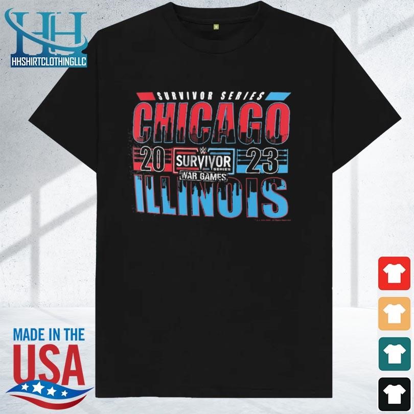 Men's black wwe survivor series 2023 war games chicago shirt