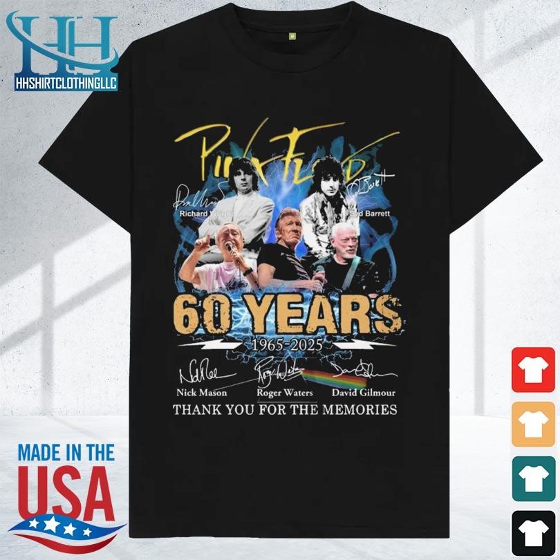 Pink ployd 60 years 1965 2025 thank you for the memories shirt