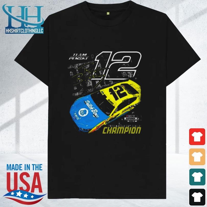 Ryan Blaney Team Penske Black 2023 NASCAR Cup Series Champion Official Car Signature Shirt