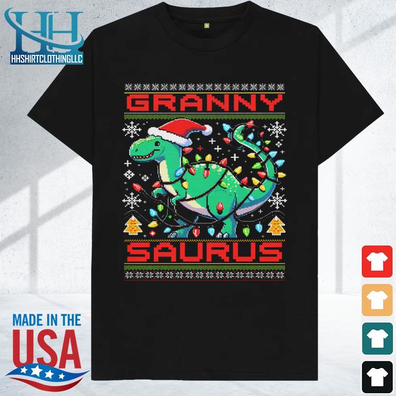 Santa dinosaur granny saurus ugly Christmas sweater