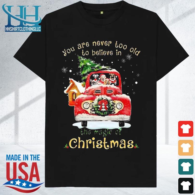 Santa dogs you are never too old to believe in the magic of Christmas sweater