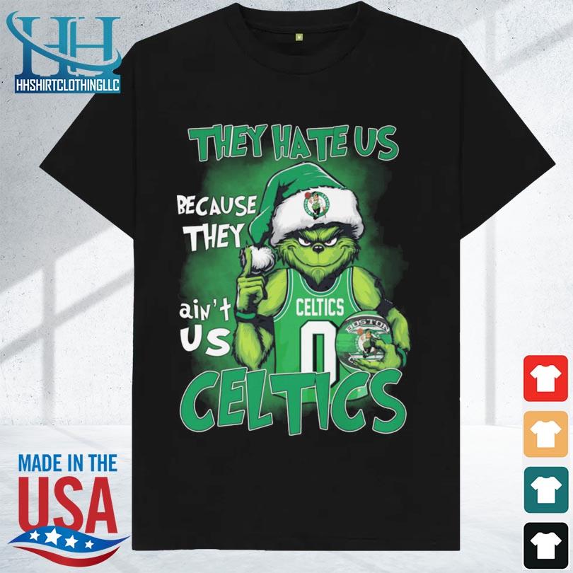 Santa grinch they hate us because they ain't us boston celtics Christmas sweater
