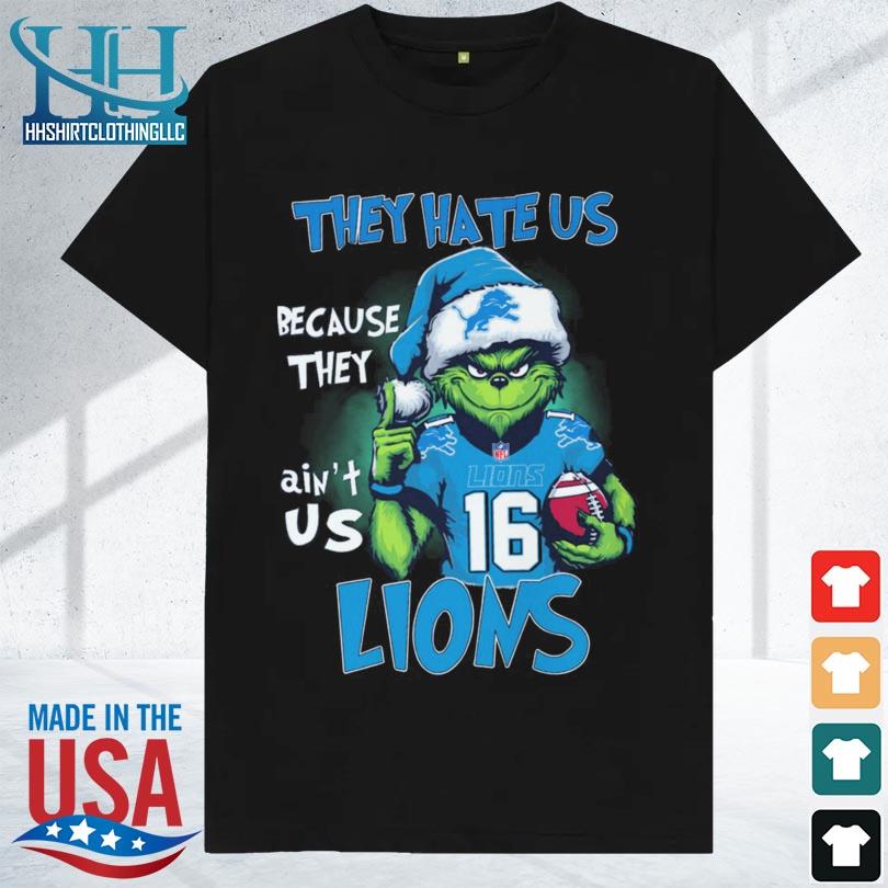 Santa grinch they hate us because they ain't us Detroit Lions Christmas sweater