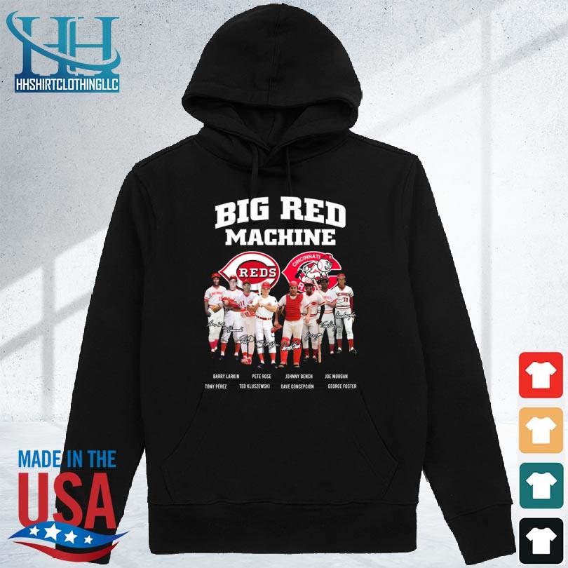Big Red Machine Reds and Cincinnati Reds all team player signatures 2024 s hoodie den