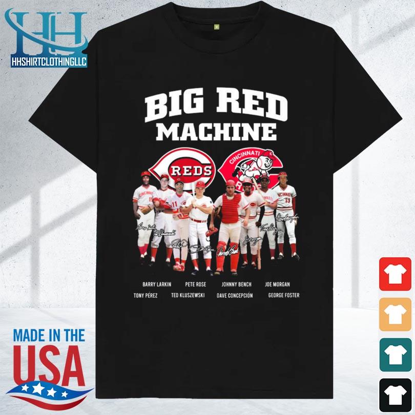 Big Red Machine Reds and Cincinnati Reds all team player signatures 2024 shirt
