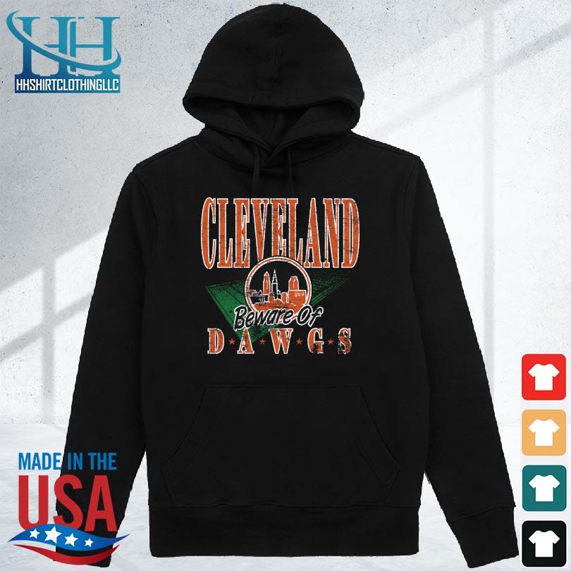Cleveland beware of dawgs mineral wash s hoodie den