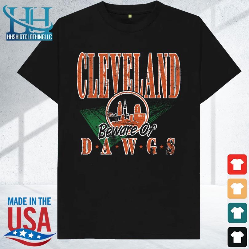 Cleveland beware of dawgs mineral wash shirt