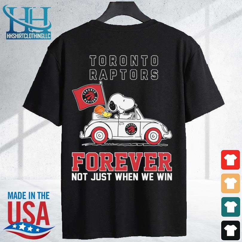 2024 Snoopy and Woodstock driving car toronto raptors forever not just when we win s shirt den