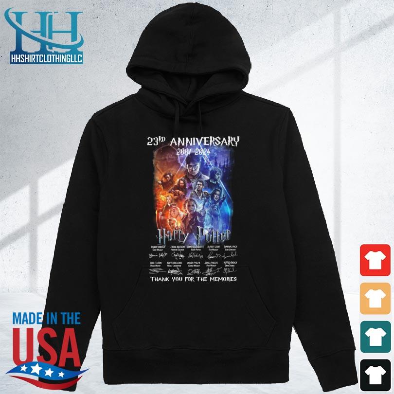 23rd anniversary 2001 2024 harry potter thank you for the memories signatures s hoodie den