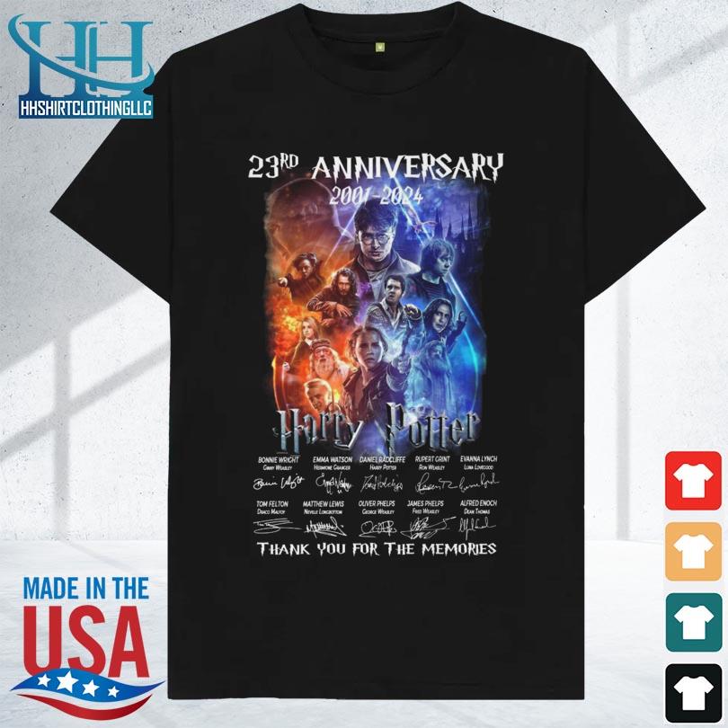 23rd anniversary 2001 2024 harry potter thank you for the memories signatures shirt