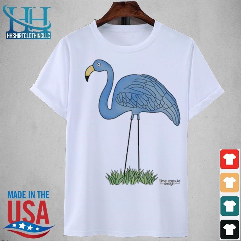 Top Time capsule design blue flamingo shirt