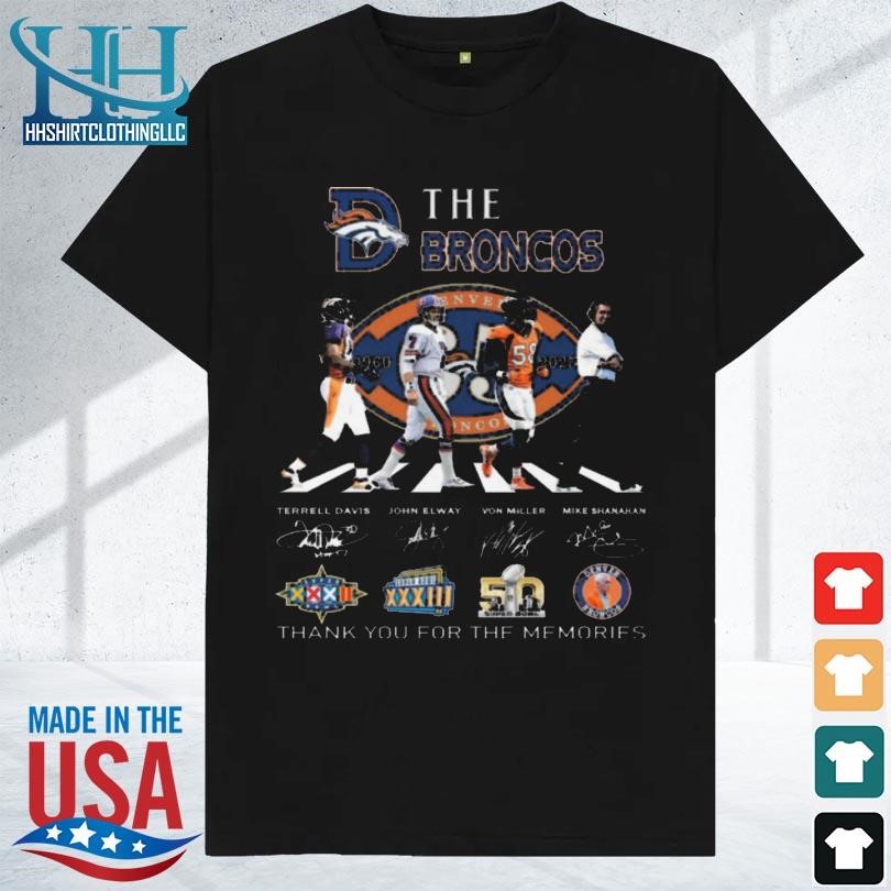 Official Denver broncos 65 years of the memories and victory shirt